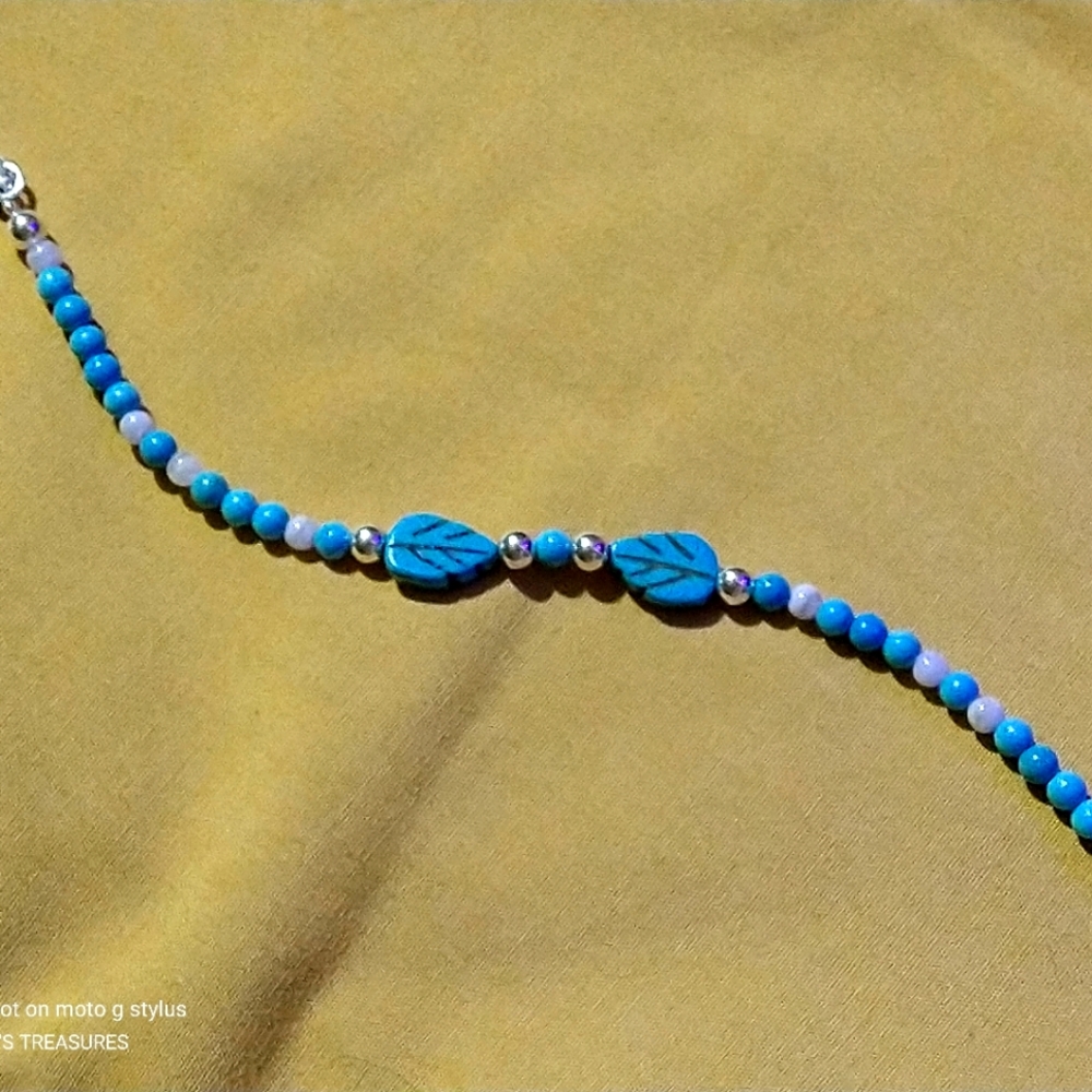 99.9 FINE SILVER AND MOJAVE TURQUOISE. NOT 925 STERLING. BRACELET. (B-55039)